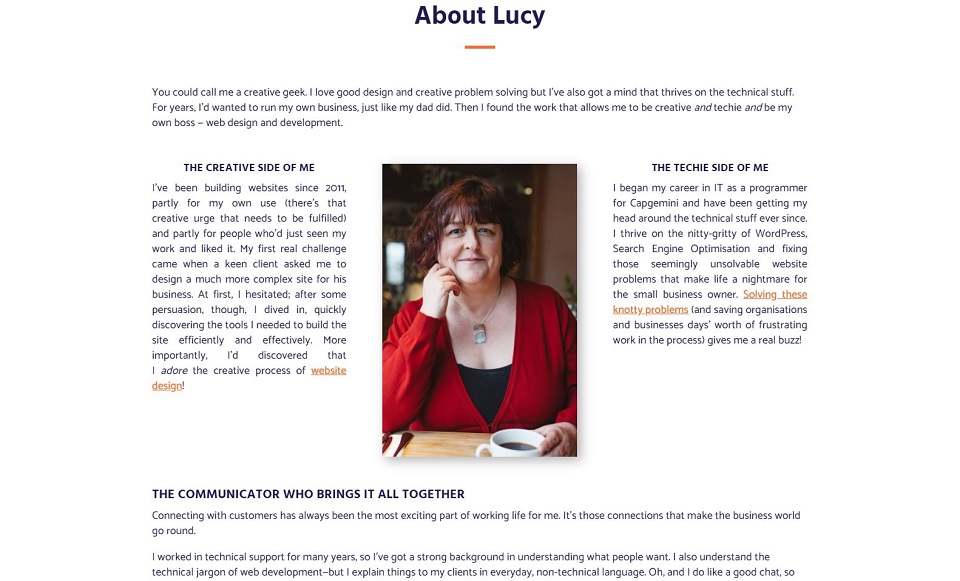Websites by Lucy About page